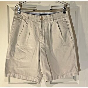 Banana Republic Size 31 Mens Pleated Chino Shorts Beige Good‎ Condition